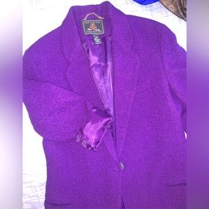 Vintage 90%VIRGIN WOOL purple blazer SzL
